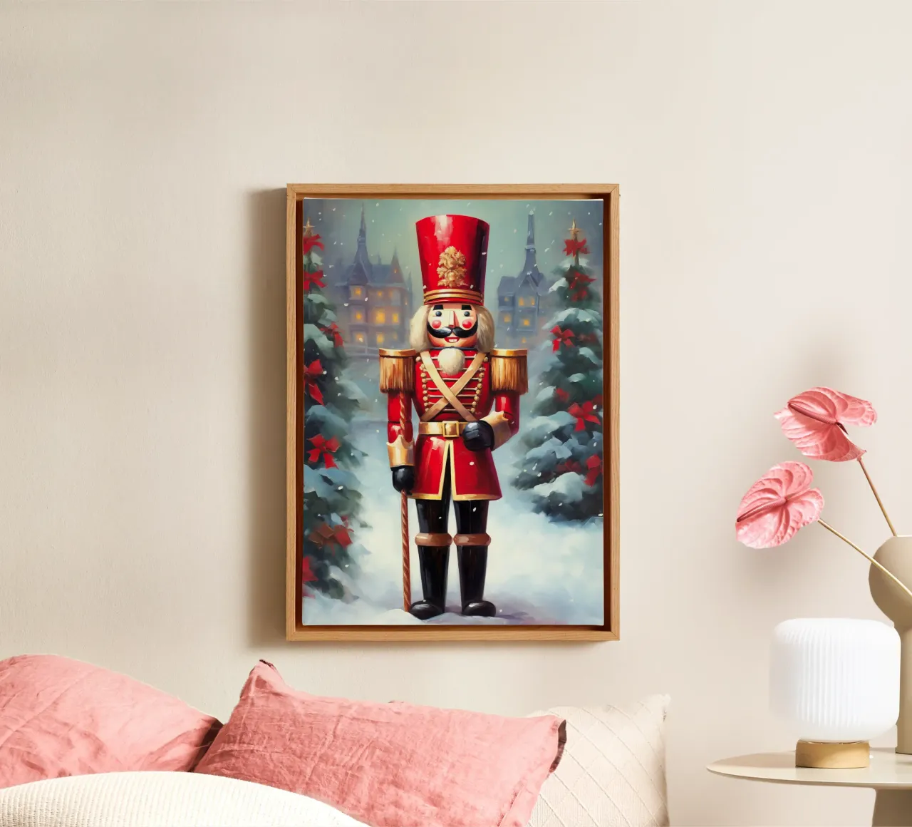 Christmas Nutcracker canvas with Floater frame by Fleur de Lys