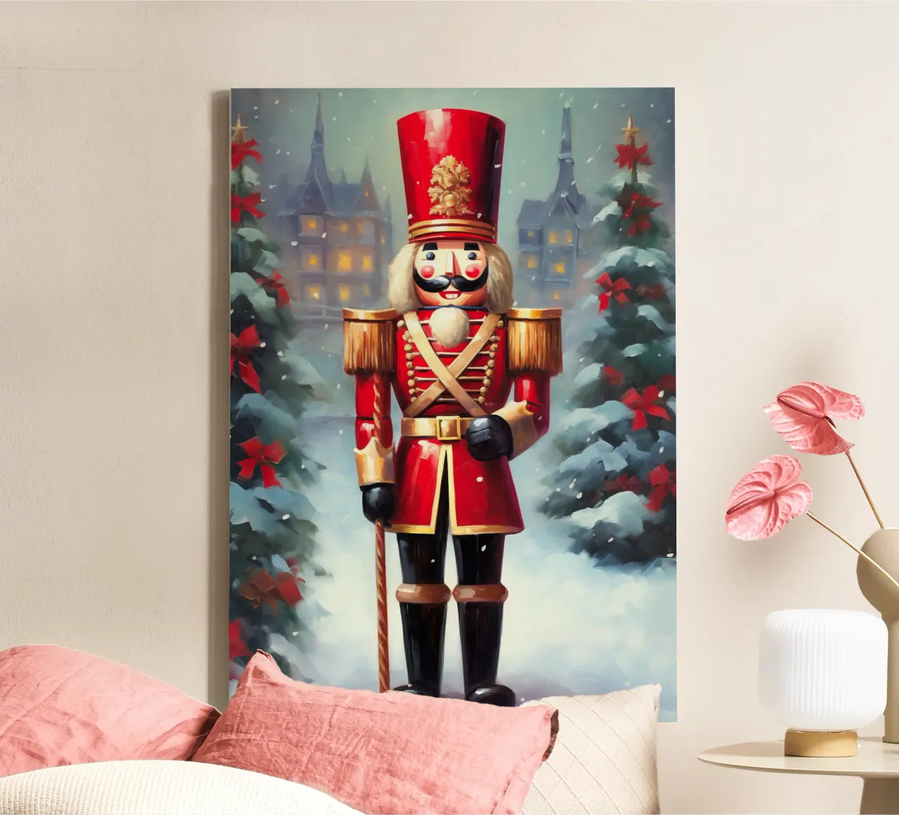Christmas Nutcracker canvas with Floater frame by Fleur de Lys
