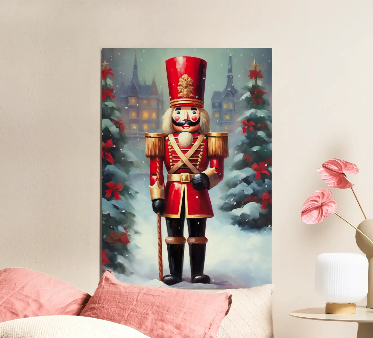 Cascanueces de Navidad poster con marco de plástico de Fleur de Lys