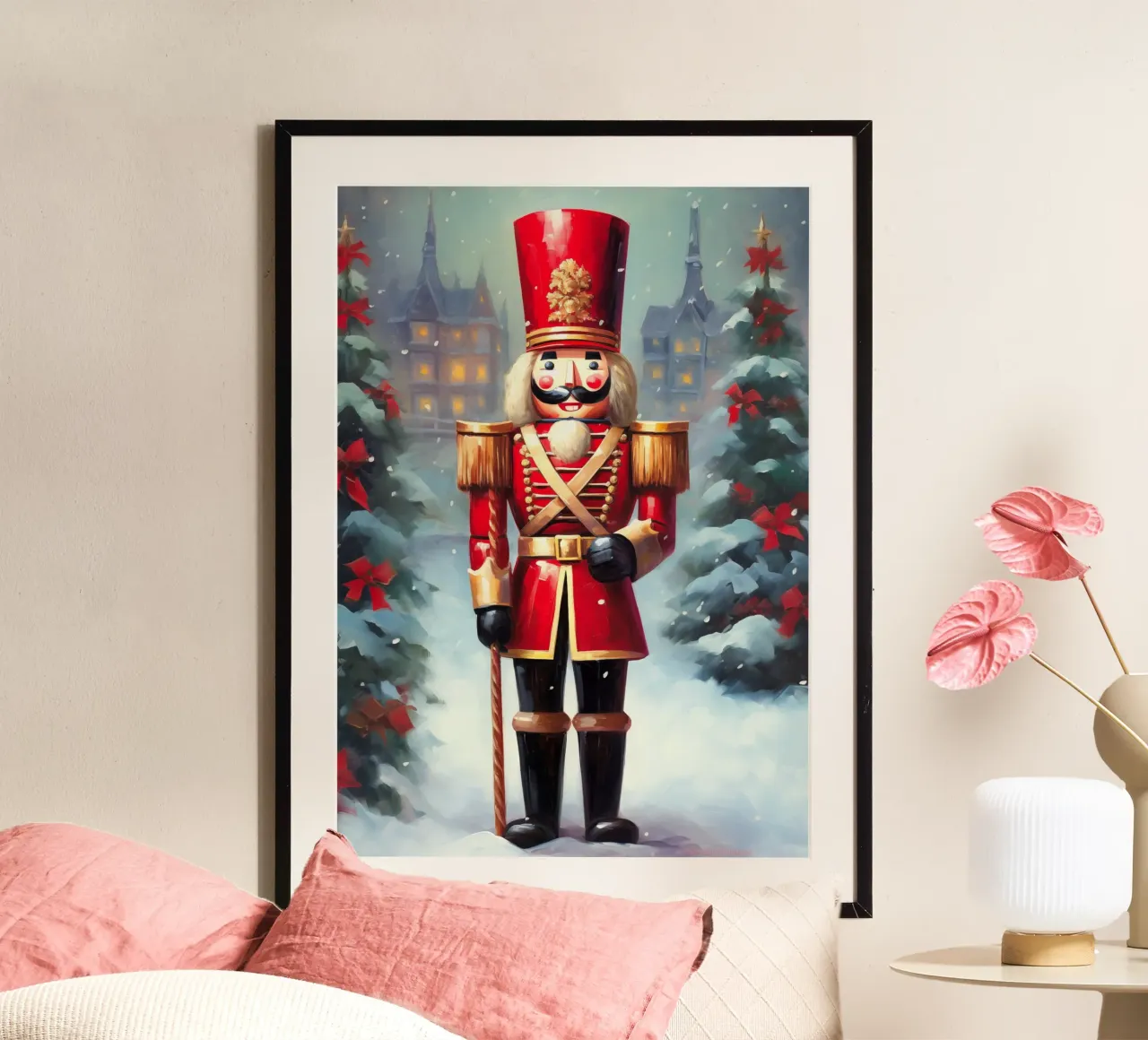 Cascanueces de Navidad poster con marco de plástico de Fleur de Lys