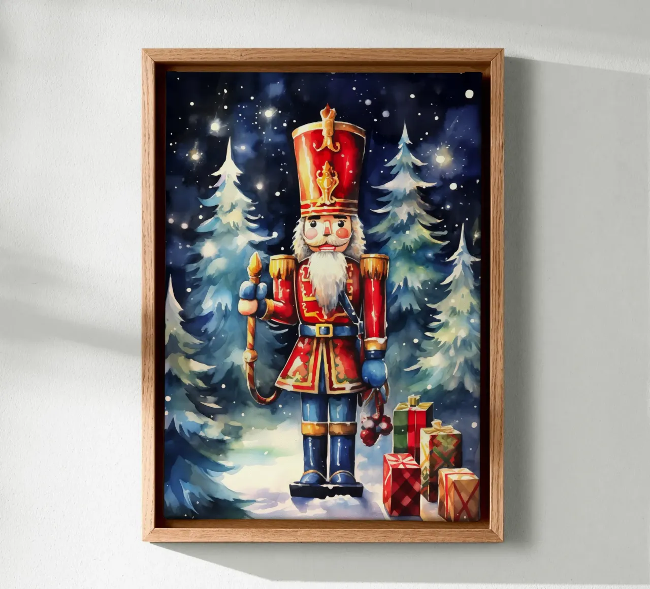 Christmas Nutcracker canvas with Floater frame by Fleur de Lys