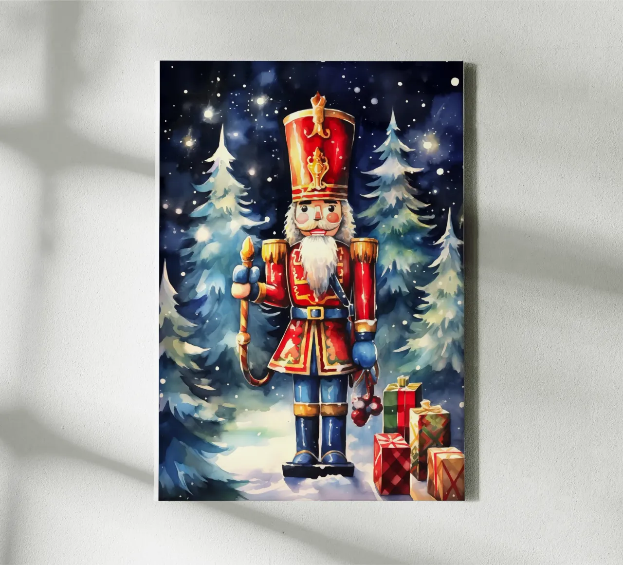 Christmas Nutcracker canvas with Floater frame by Fleur de Lys