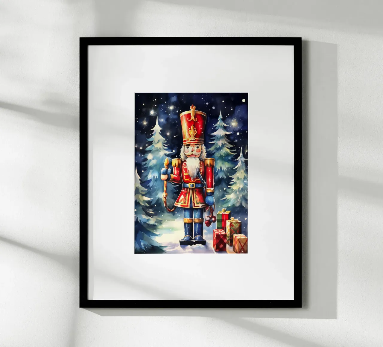 Weihnachts-Nussknacker Poster mit Kunststoffrahmen von Fleur de Lys