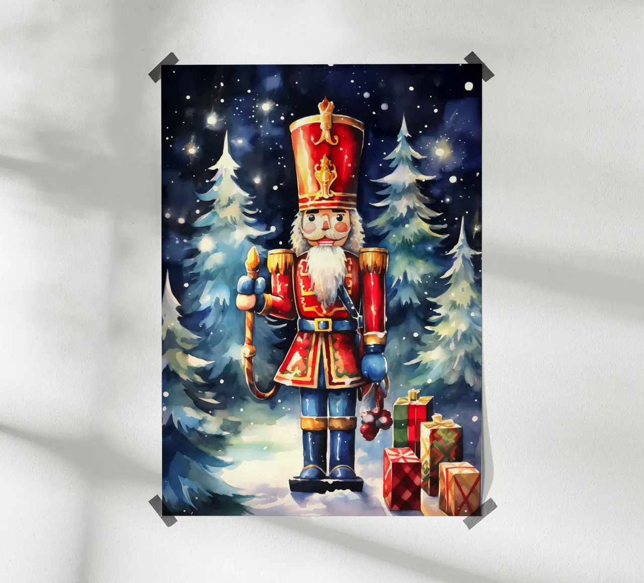 Weihnachts-Nussknacker Poster mit Kunststoffrahmen von Fleur de Lys