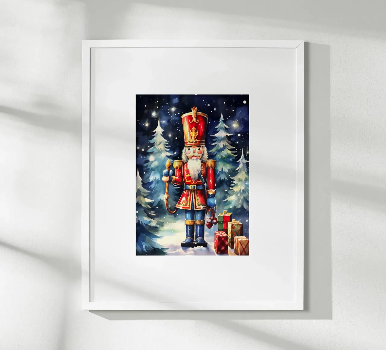 Weihnachts-Nussknacker Poster mit Kunststoffrahmen von Fleur de Lys