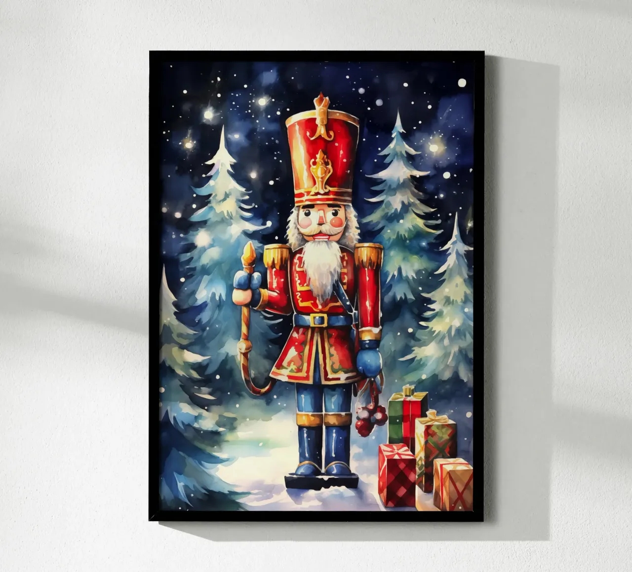 Weihnachts-Nussknacker Poster mit Kunststoffrahmen von Fleur de Lys