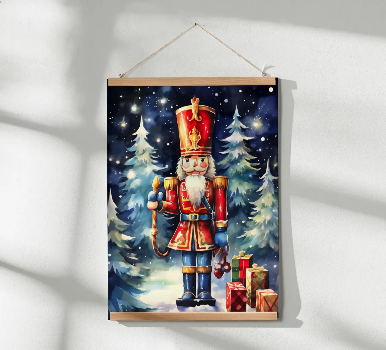 Weihnachts-Nussknacker Poster mit Kunststoffrahmen von Fleur de Lys