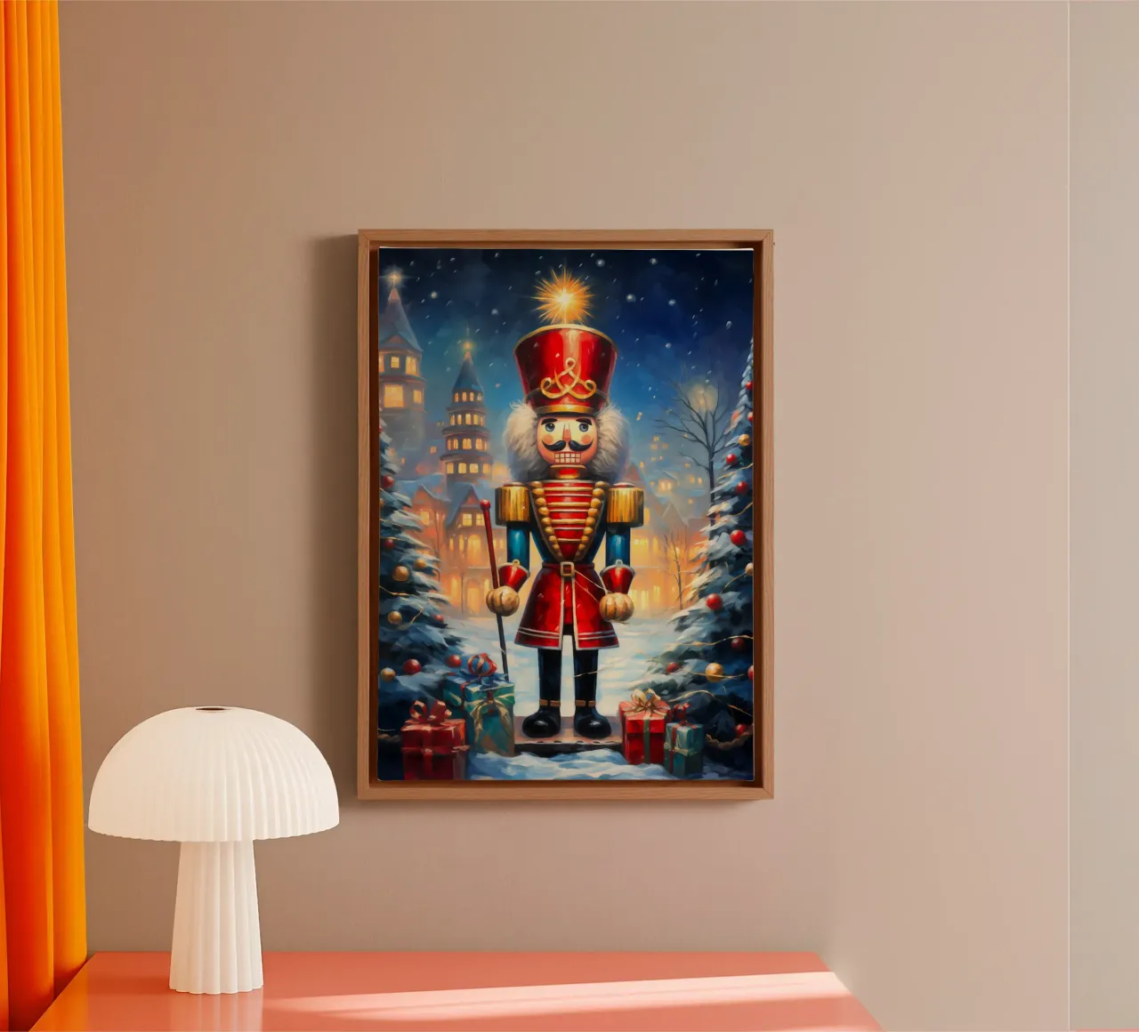 Christmas Nutcracker canvas with Floater frame by Fleur de Lys