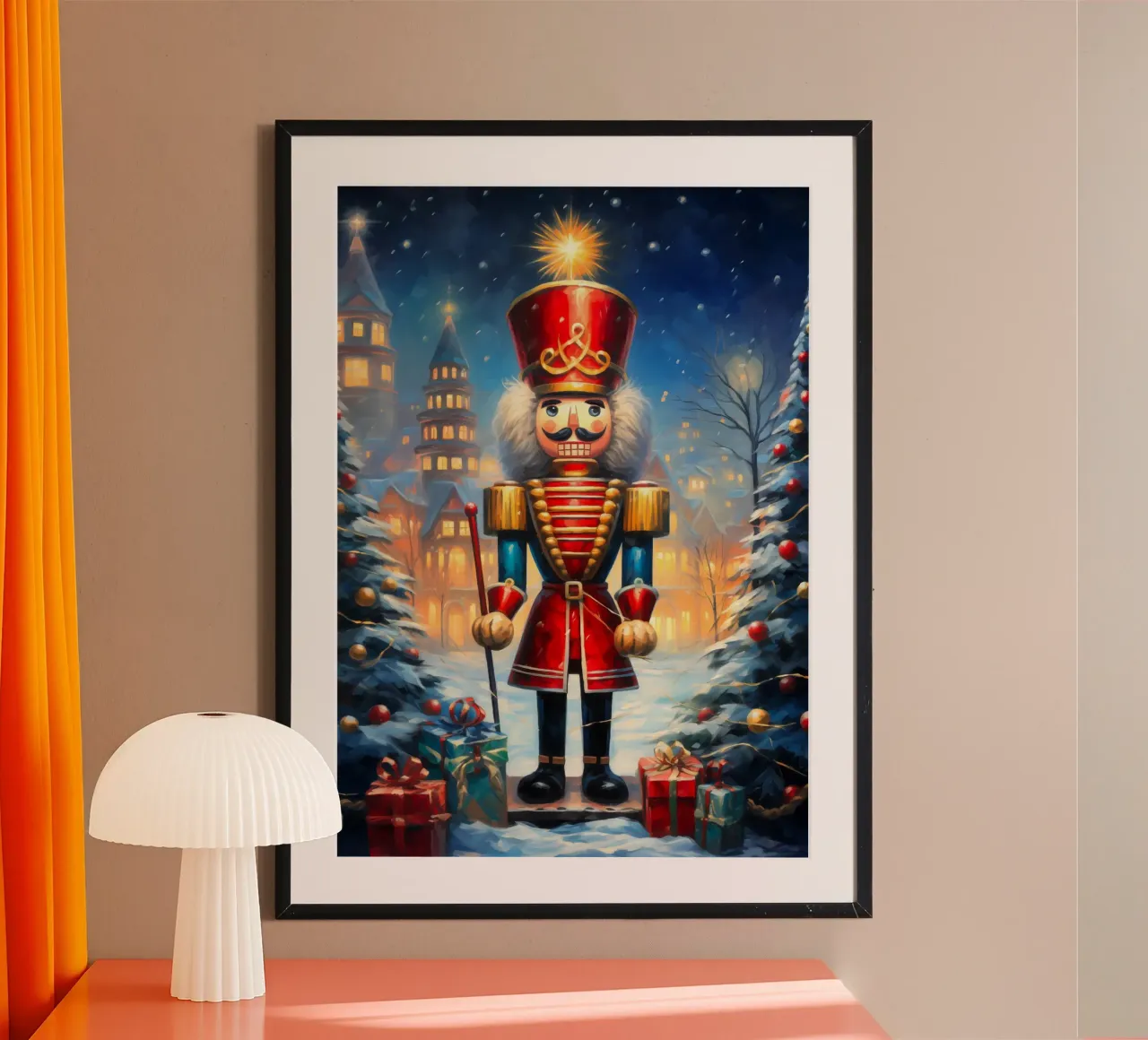 Cascanueces de Navidad poster con marco de plástico de Fleur de Lys