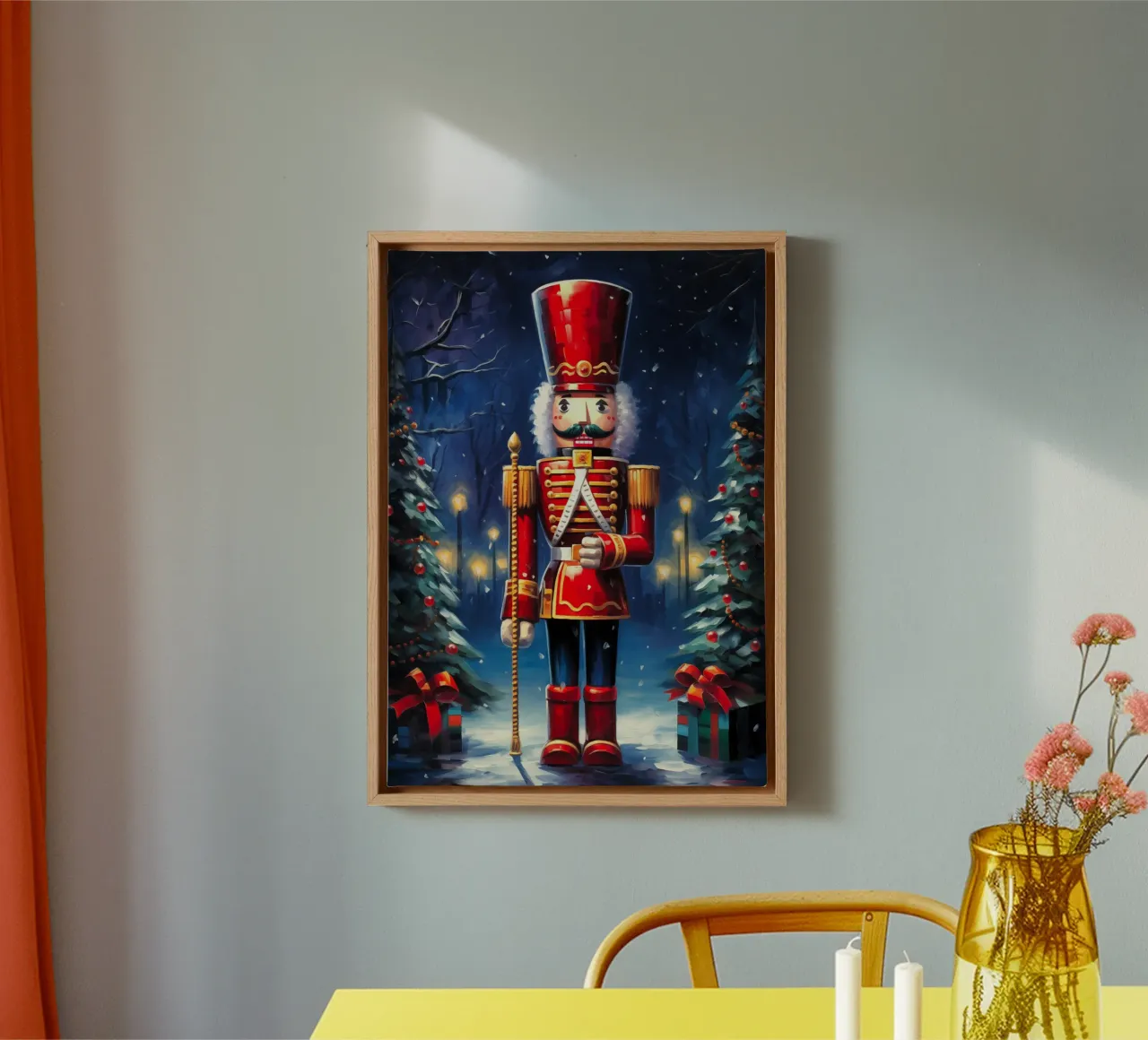 Christmas Nutcracker canvas with Floater frame by Fleur de Lys