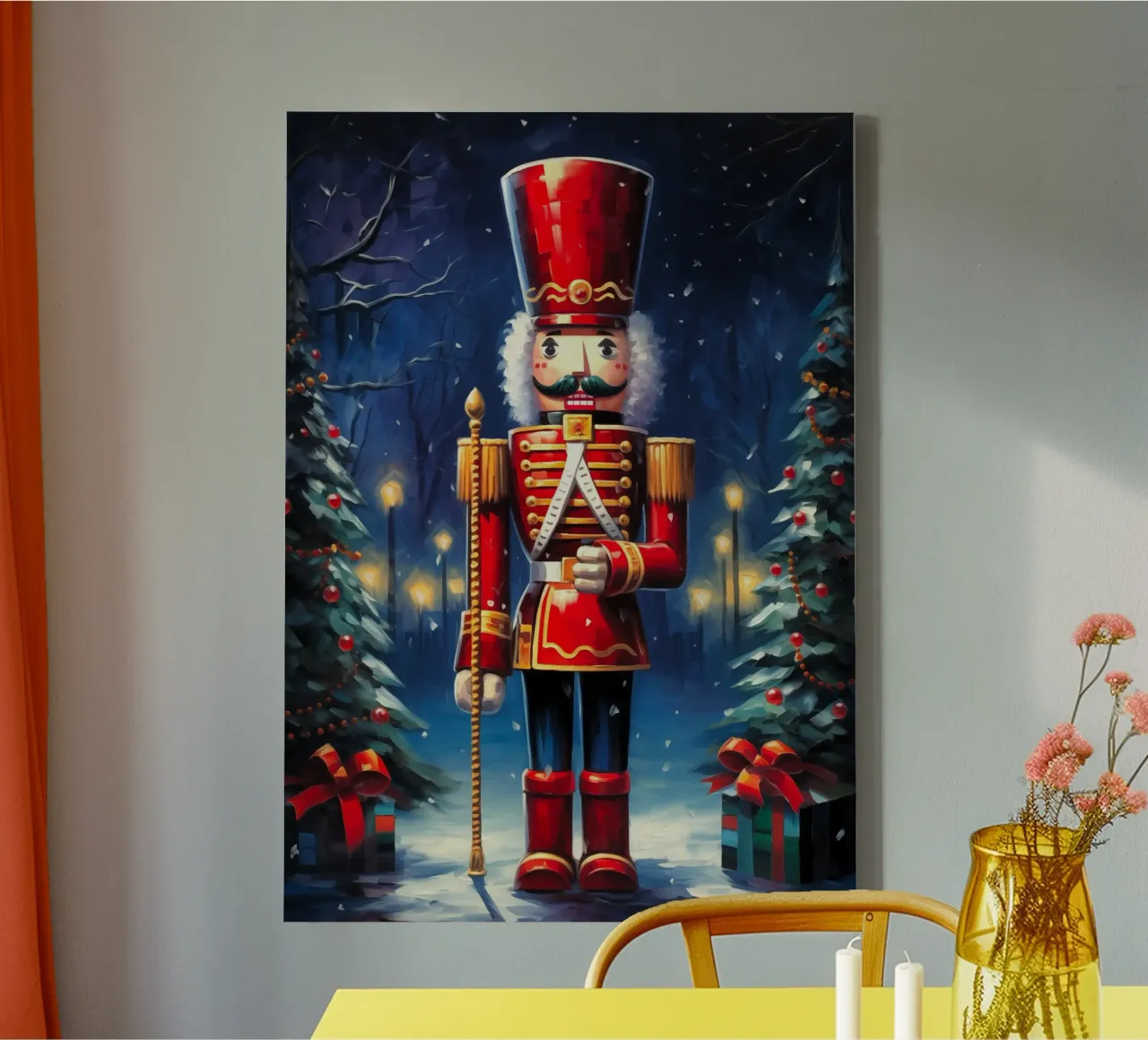 Christmas Nutcracker canvas with Floater frame by Fleur de Lys