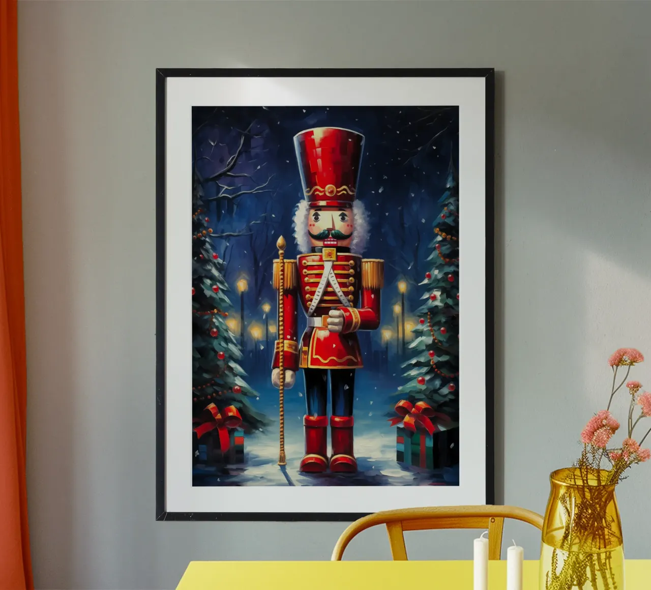 Weihnachts-Nussknacker Poster mit Kunststoffrahmen von Fleur de Lys