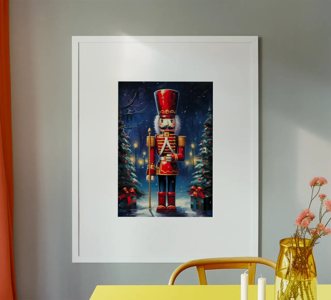 Weihnachts-Nussknacker Poster mit Kunststoffrahmen von Fleur de Lys
