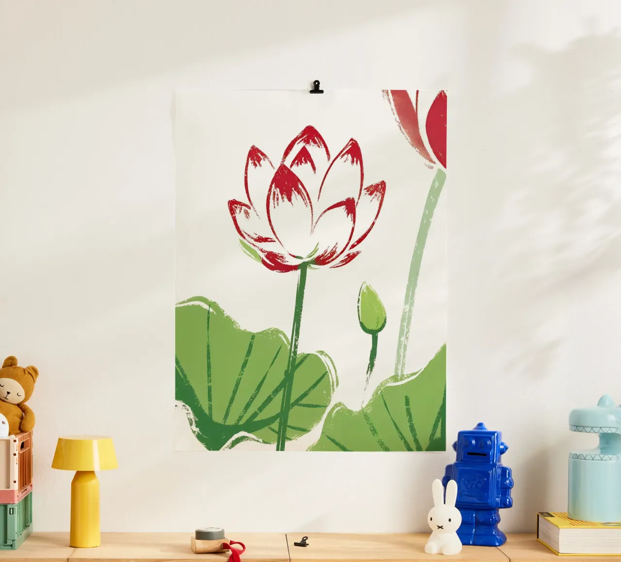 Fiore di loto poster con telaio in alluminio da PREKETEWE