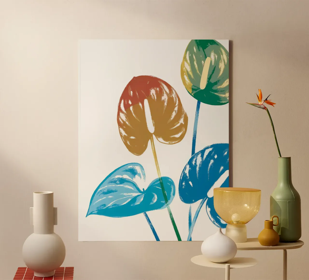 Prachtige bloemblaadjes canvas met Baklijst van PREKETEWE