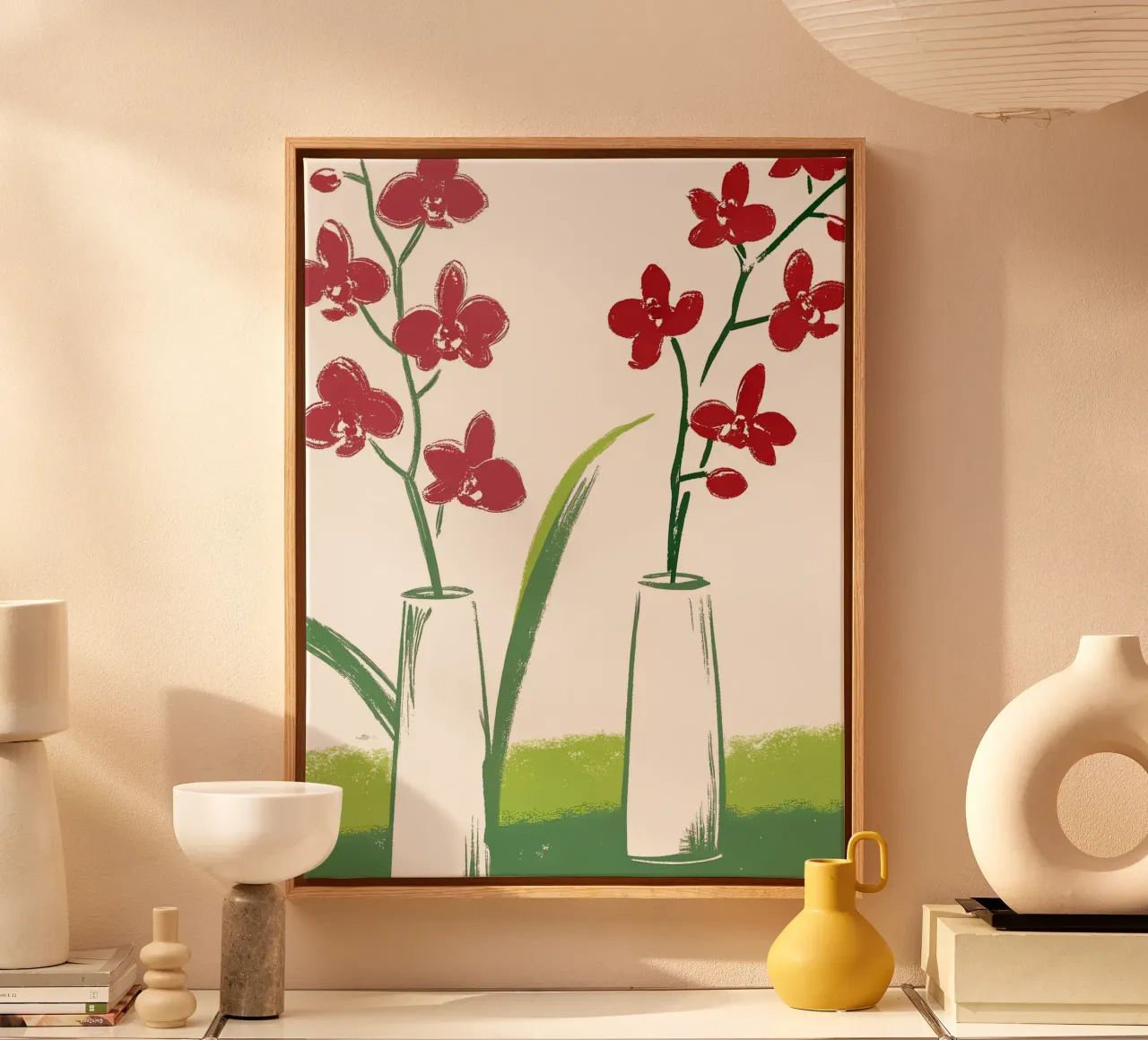 Due vasi di fiori tela con Cornice a cassetta da PREKETEWE