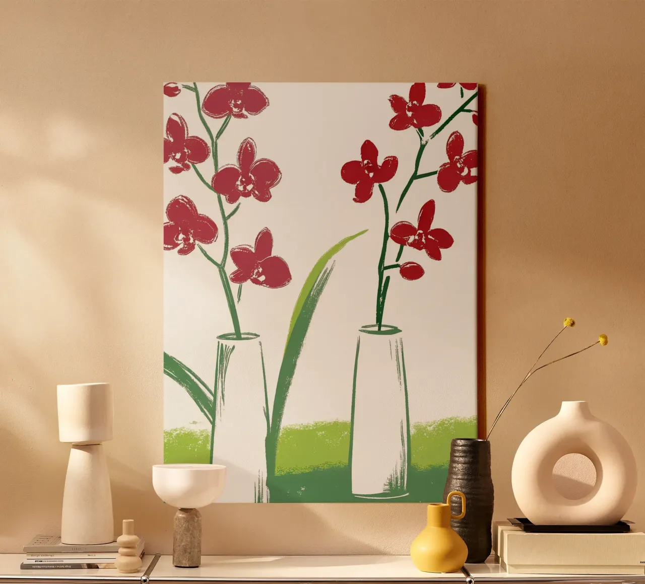 Due vasi di fiori tela con Cornice a cassetta da PREKETEWE