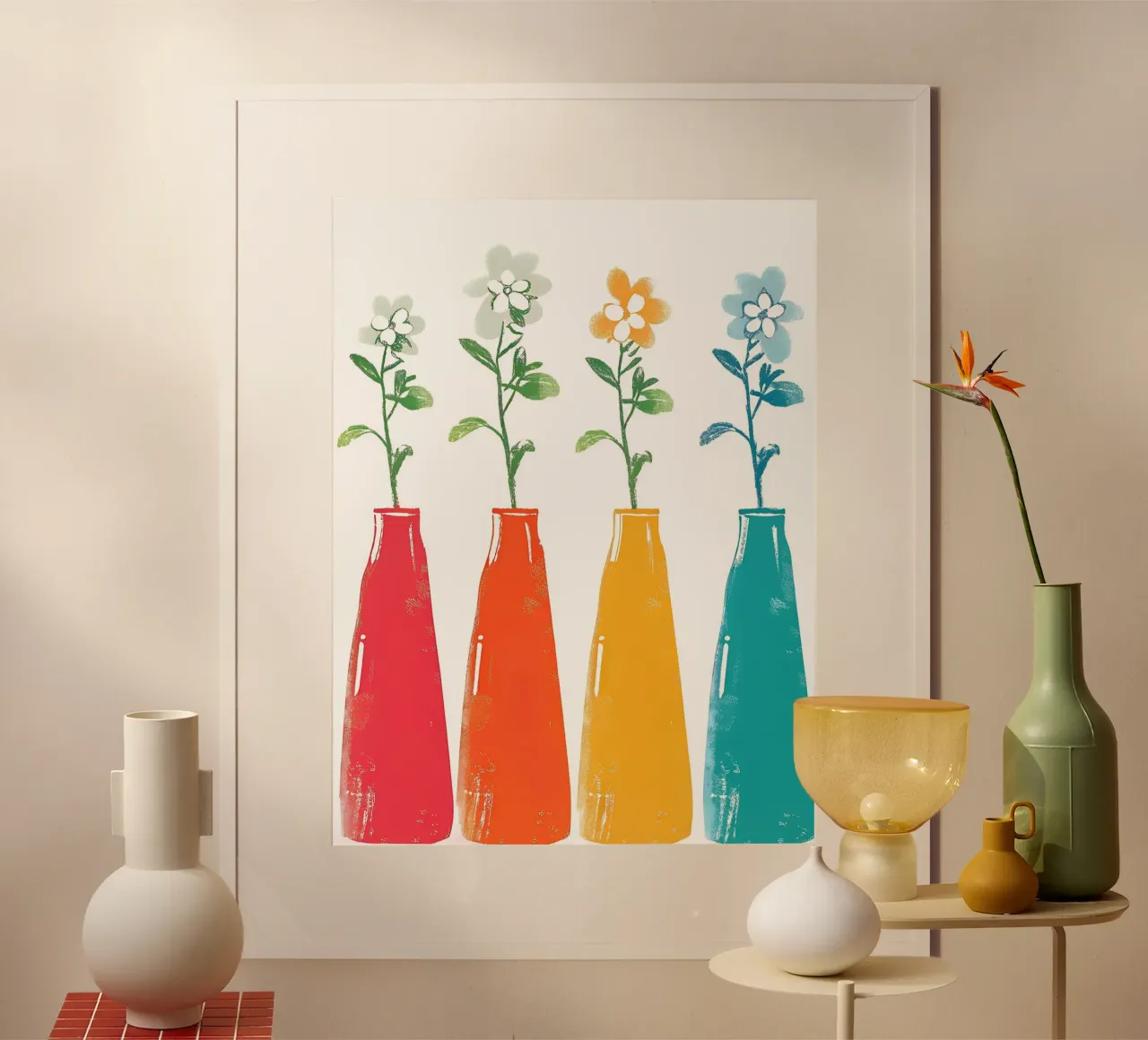 Quattro vasi di fiori poster da PREKETEWE
