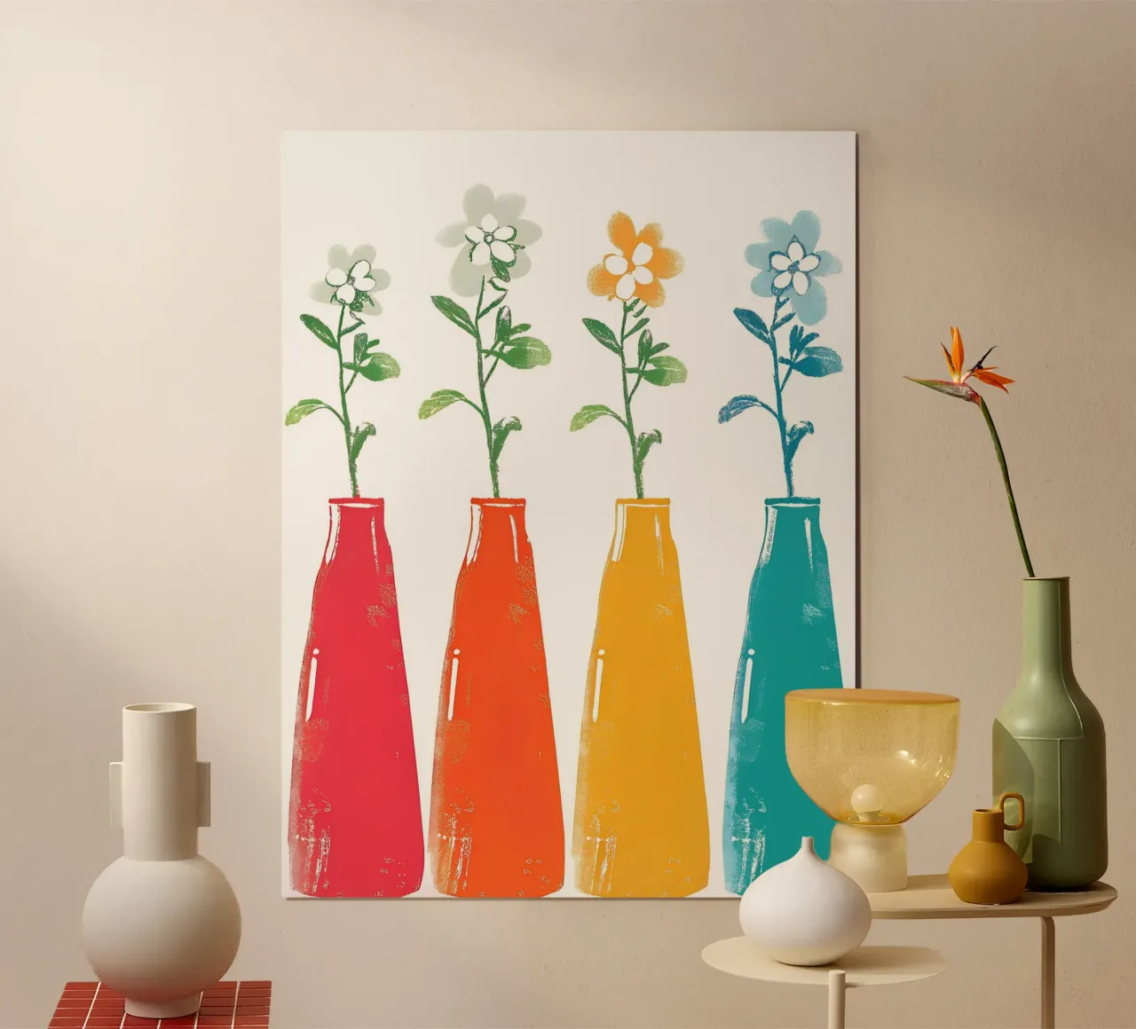 Quattro vasi di fiori poster da PREKETEWE