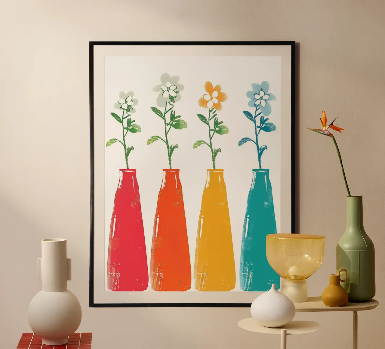 Quattro vasi di fiori poster da PREKETEWE