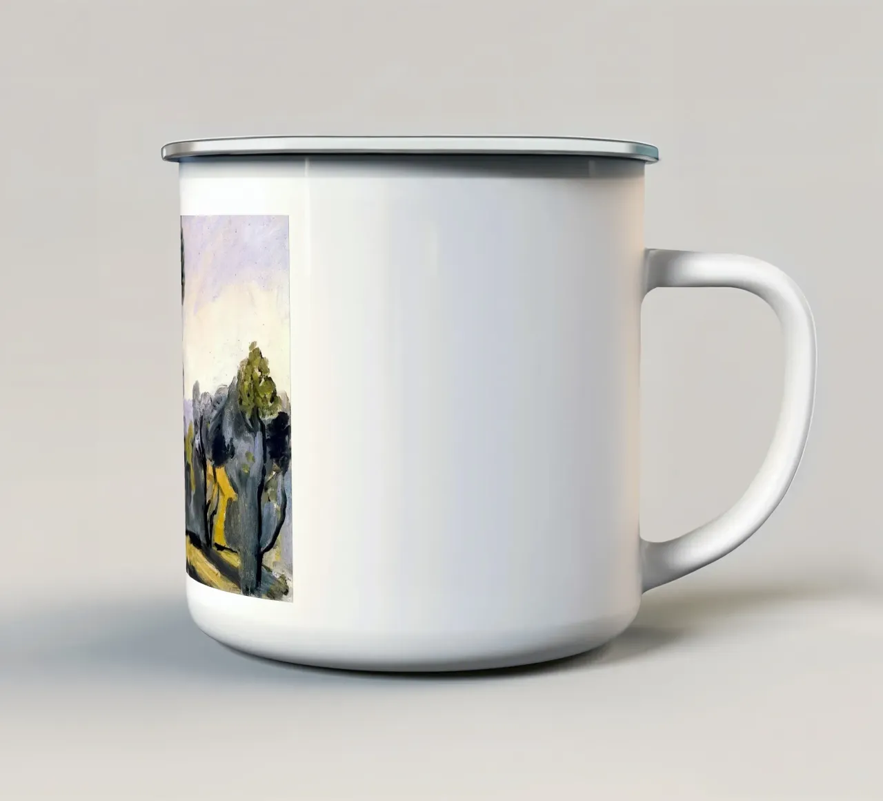 alberi sinuosi nella foresta tazza in smalto da briyan shop