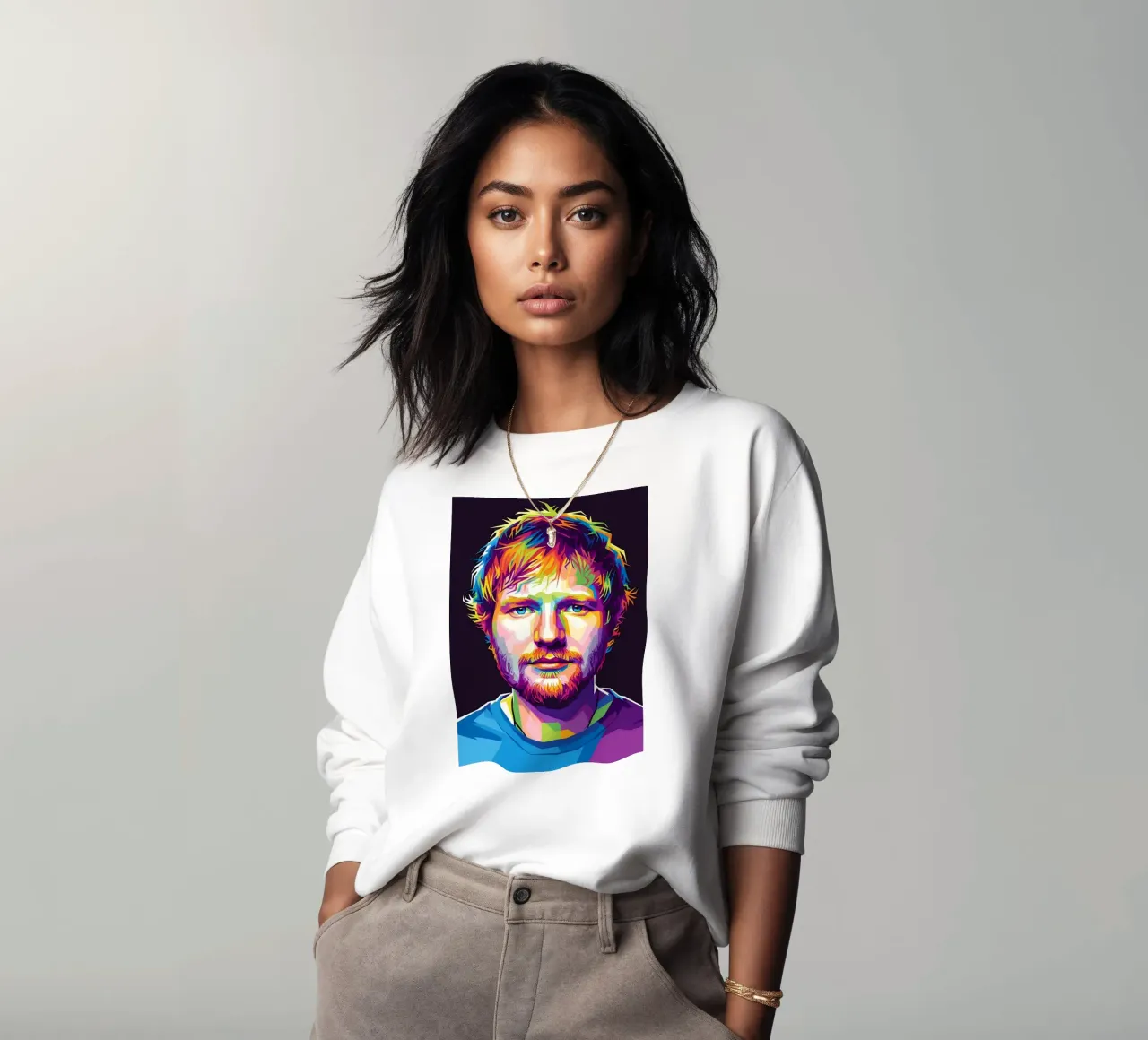 Ritratto pop art di Ed Sheeran felpa da Hantamrata