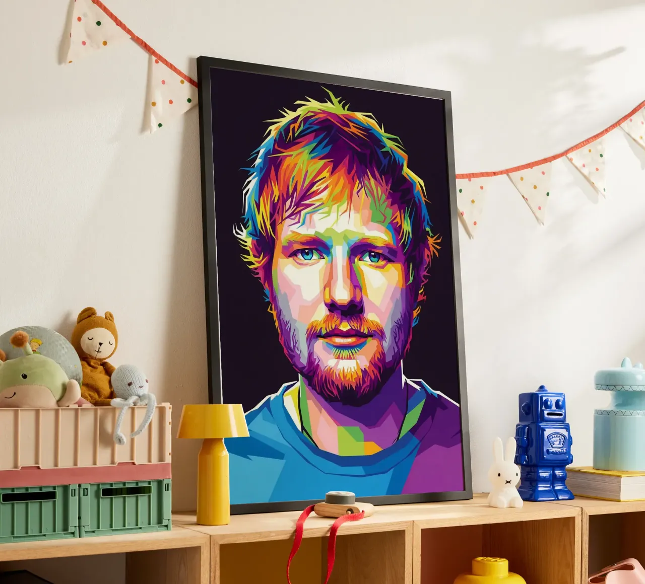 Ritratto pop art di Ed Sheeran poster da Hantamrata