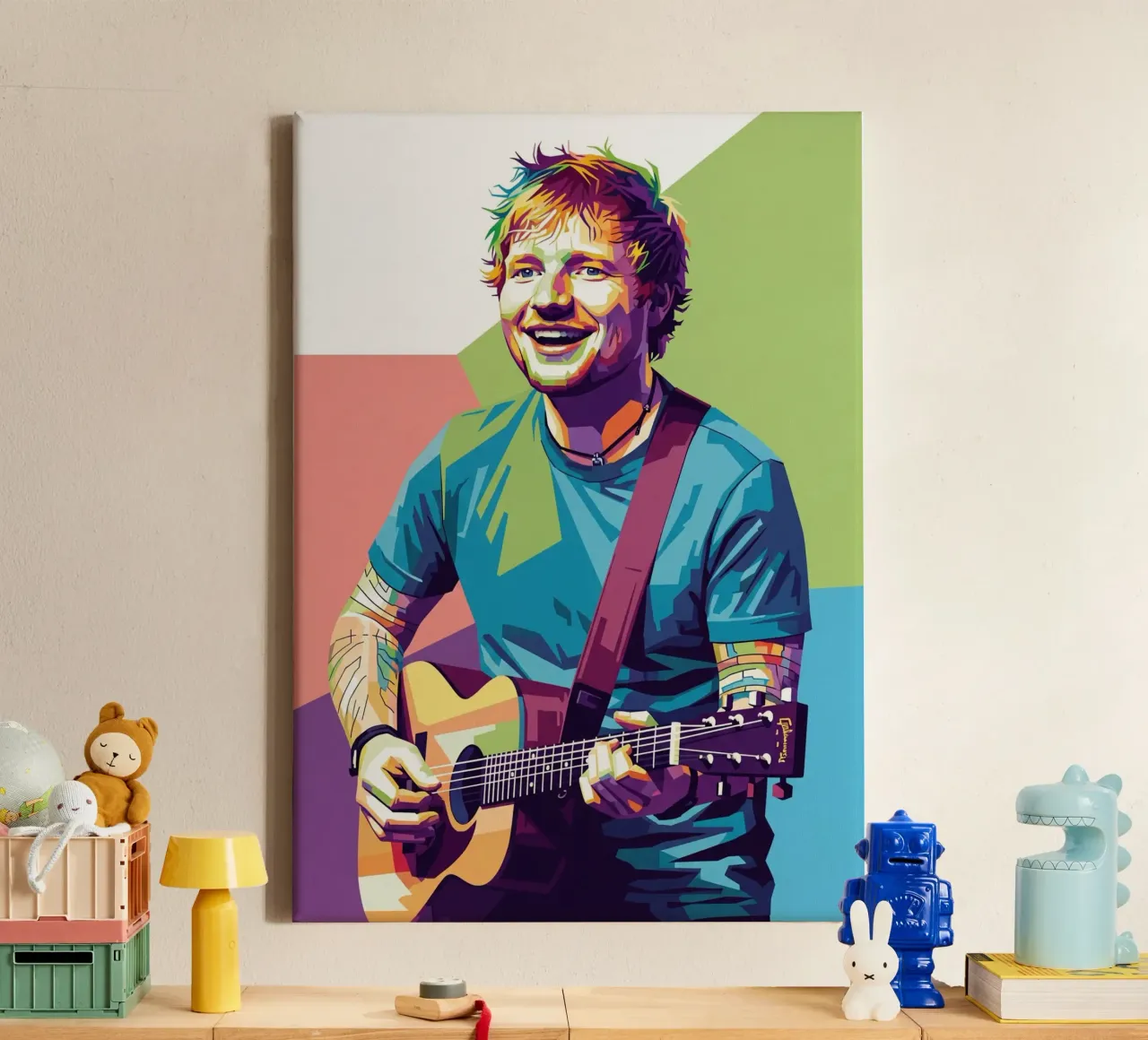 Ed Sheeran si esibisce tela con Cornice a cassetta da Hantamrata