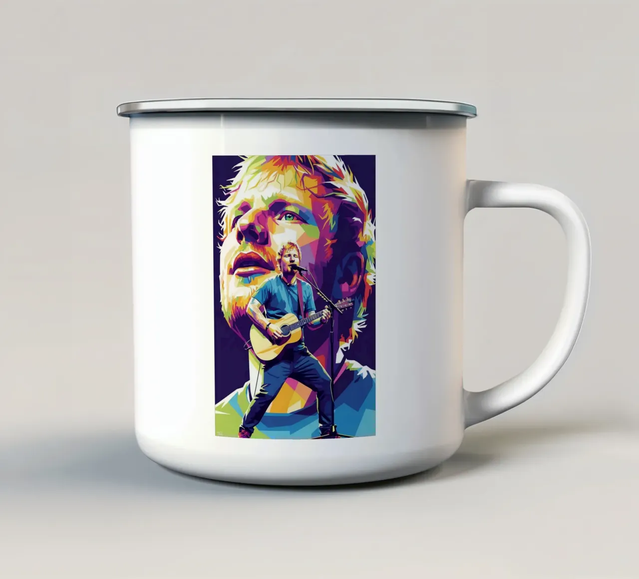 Ed Sheeran pop art tazza in smalto da Hantamrata