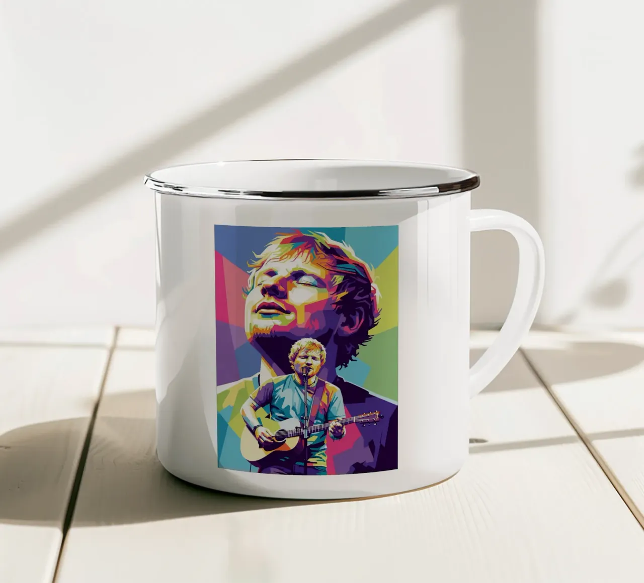 Ed Sheeran arte tazza in smalto da Hantamrata