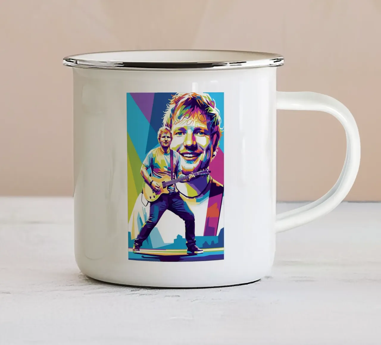 Il sorriso di Ed Sheeran tazza in smalto da Hantamrata