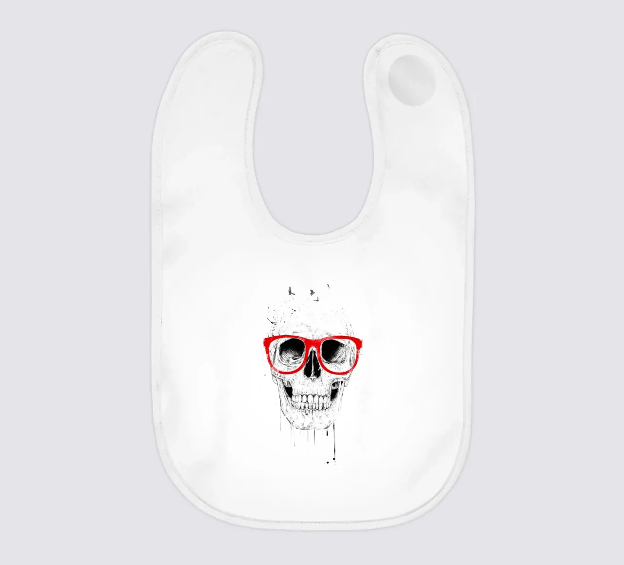 Skull with red glasses bavaglino da Balazs Solti