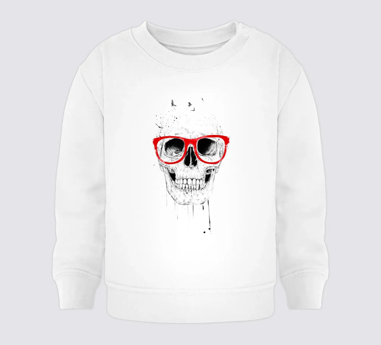 Skull with red glasses felpa neonato da Balazs Solti