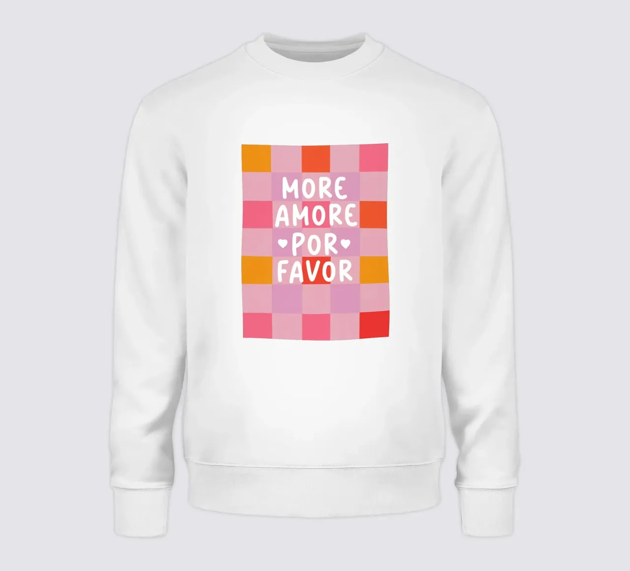 Più Amore in uno schema a scacchi felpa da Carinaprint