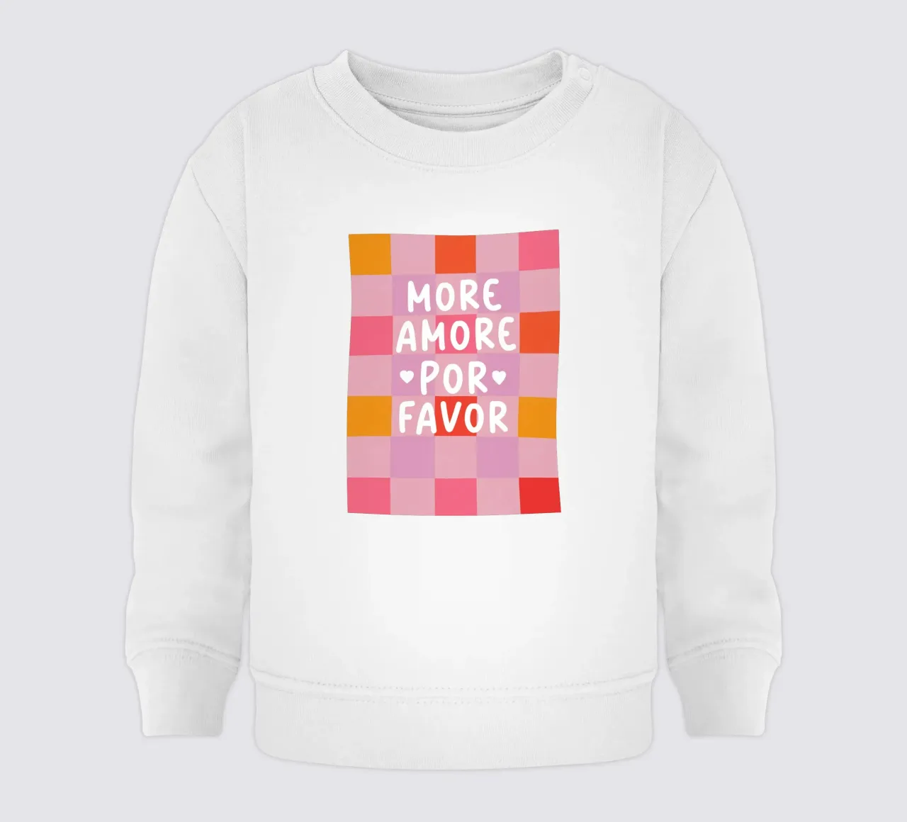 Più Amore in uno schema a scacchi felpa neonato da Carinaprint