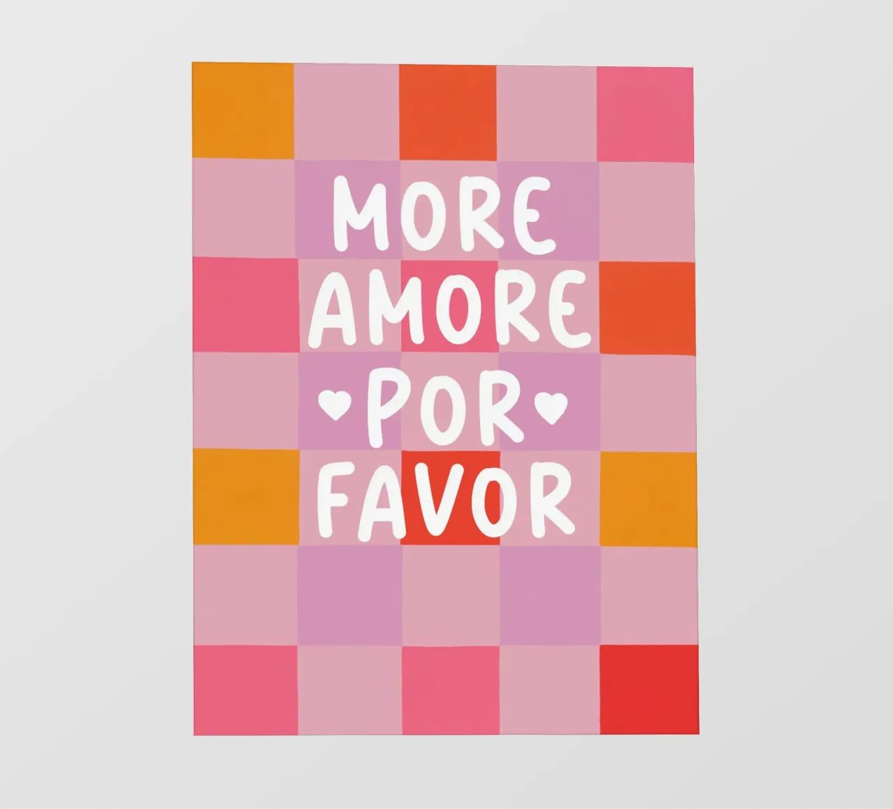 Più Amore in uno schema a scacchi telo in pvc da Carinaprint