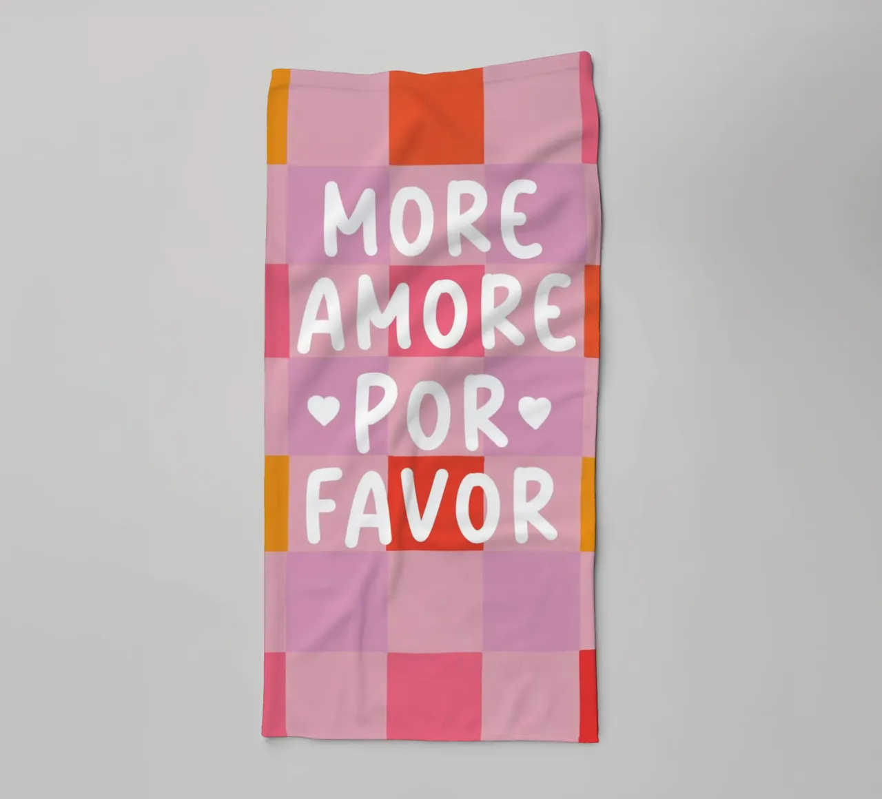 More Amore in a chess pattern towel by Carinaprint