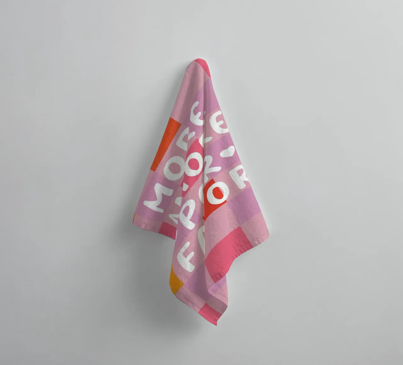 More Amore in a chess pattern towel by Carinaprint