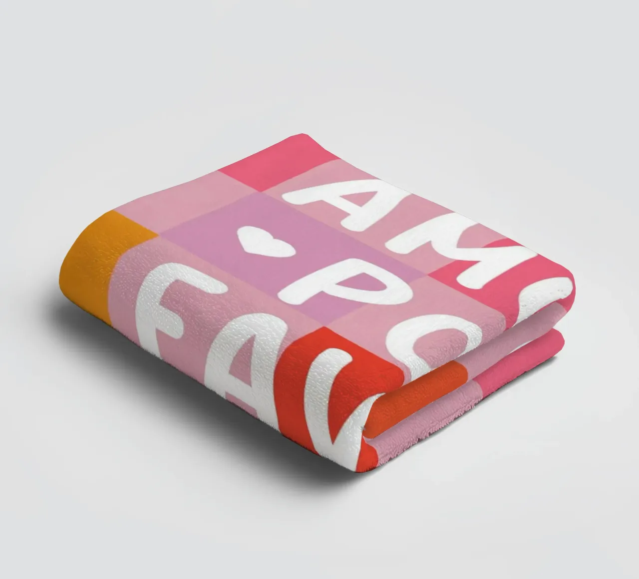 More Amore in a chess pattern towel by Carinaprint