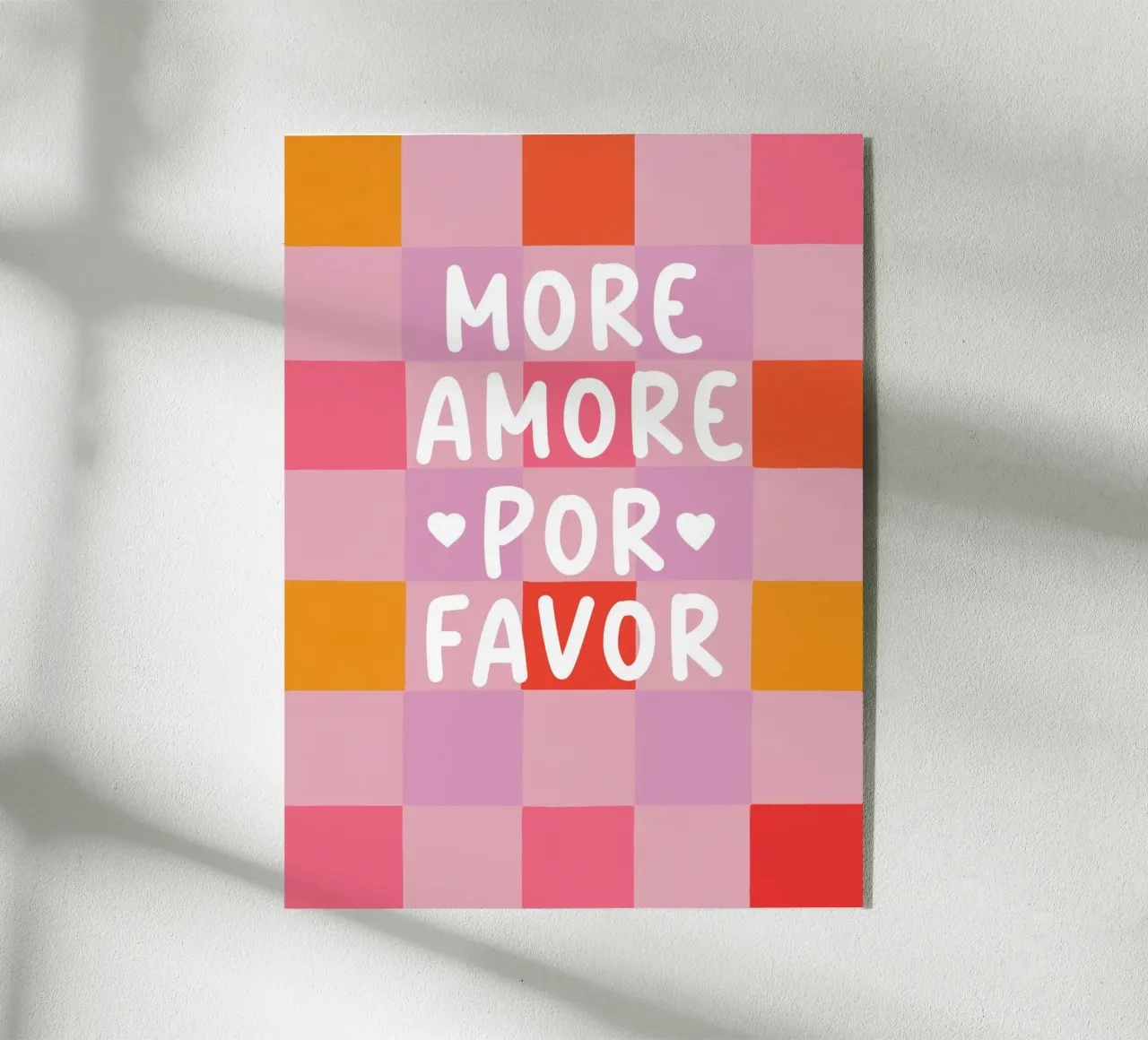 Più Amore in uno schema a scacchi plexiglass da Carinaprint