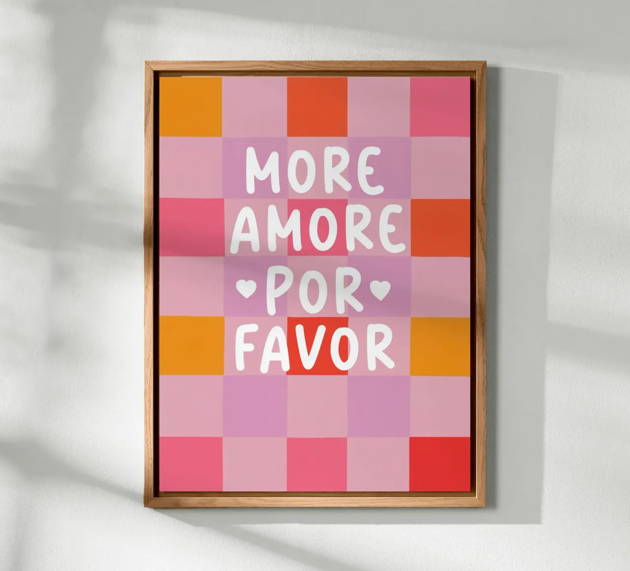 Più Amore in uno schema a scacchi alluminio dibond da Carinaprint