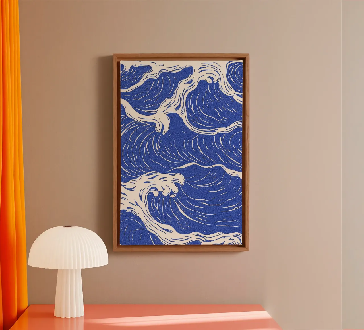 Golven in beweging - Abstracte oceaanstroming canvas met Baklijst van Yorke Studio