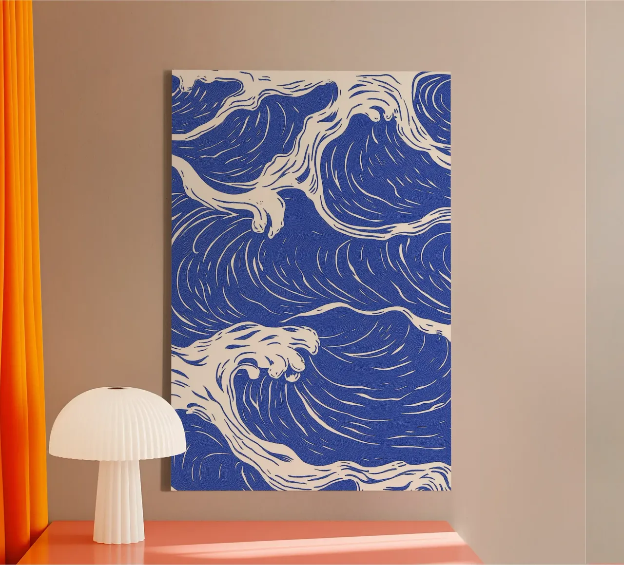 Golven in beweging - Abstracte oceaanstroming canvas met Baklijst van Yorke Studio