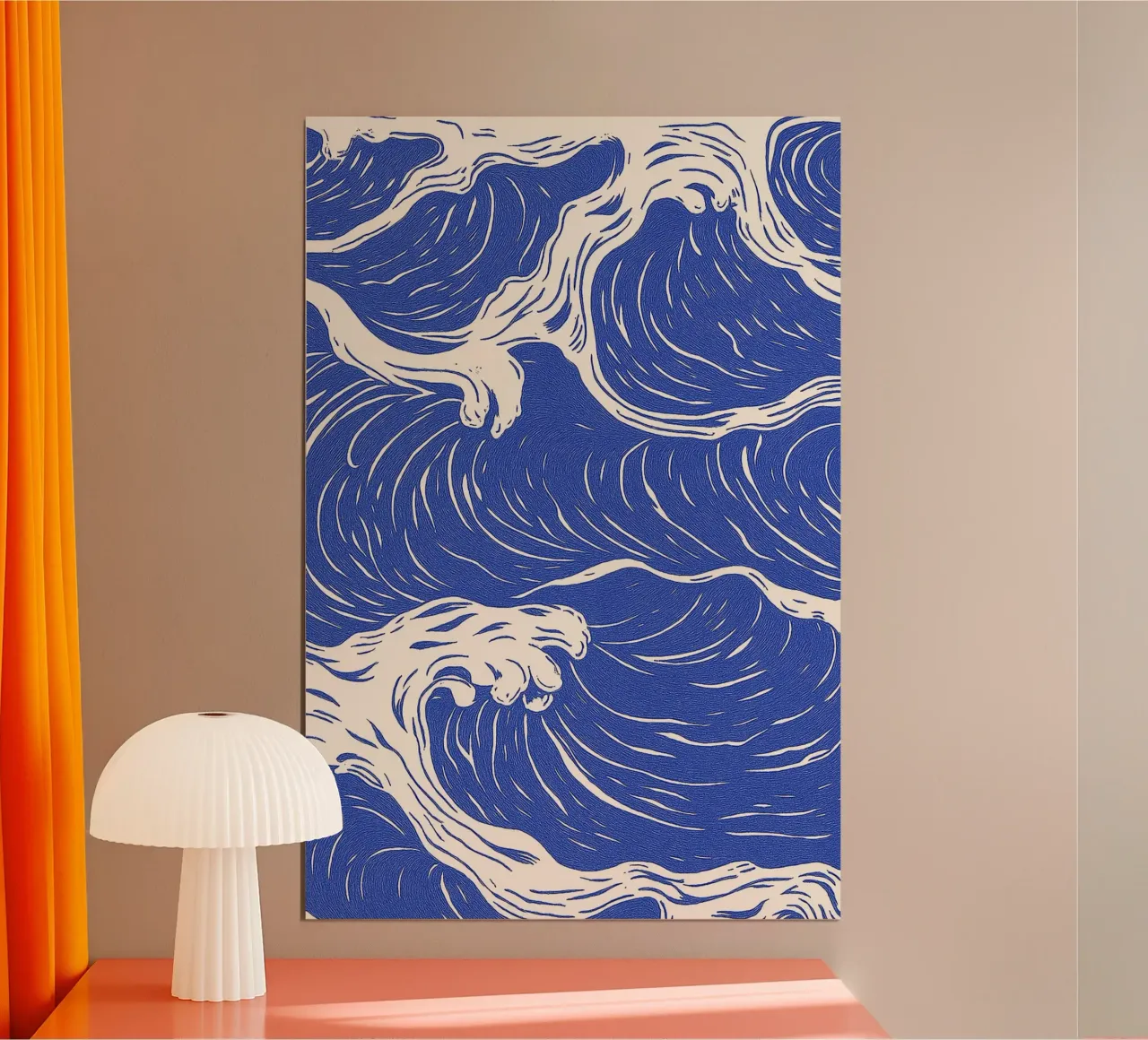 Golven in beweging - Abstracte oceaanstroming poster met kunststof frame van Yorke Studio