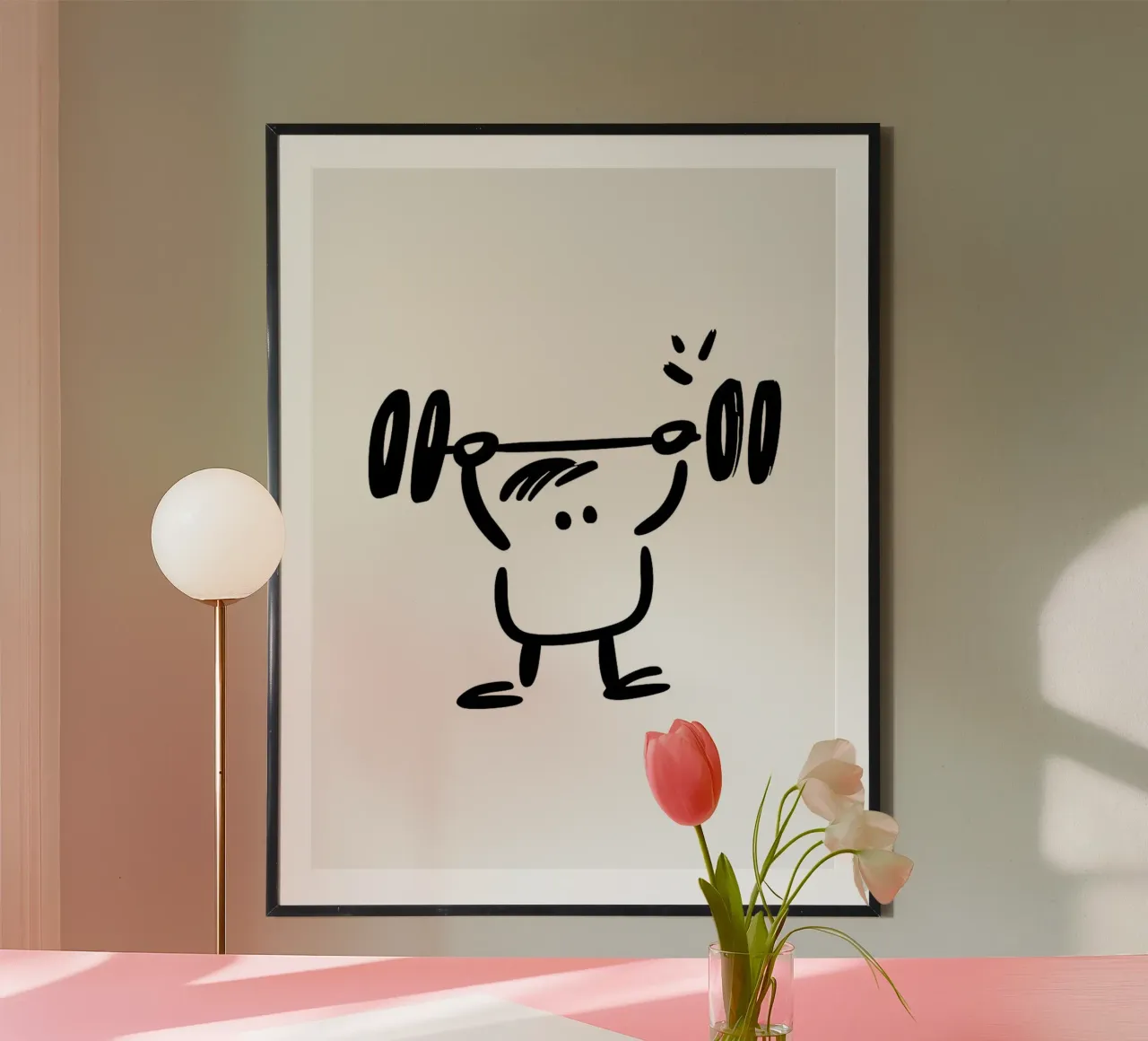 Figura del bastone di sollevamento pesi cartone animato poster da Ethan Smith