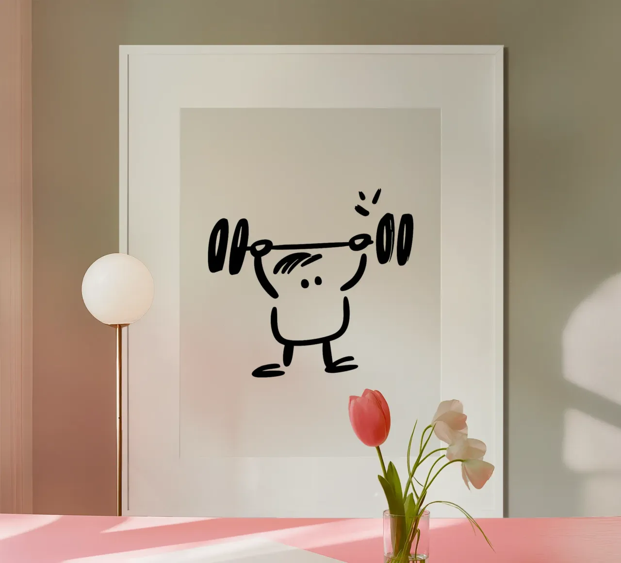 Figura del bastone di sollevamento pesi cartone animato poster da Ethan Smith