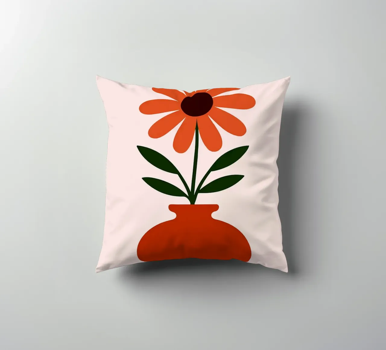 Illustrazione minimalista di un fiore in un vaso cuscino da Ethan Smith
