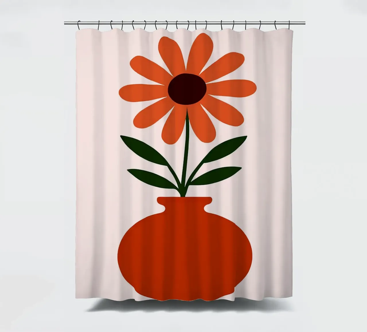 Illustrazione minimalista di un fiore in un vaso tenda da doccia da Ethan Smith