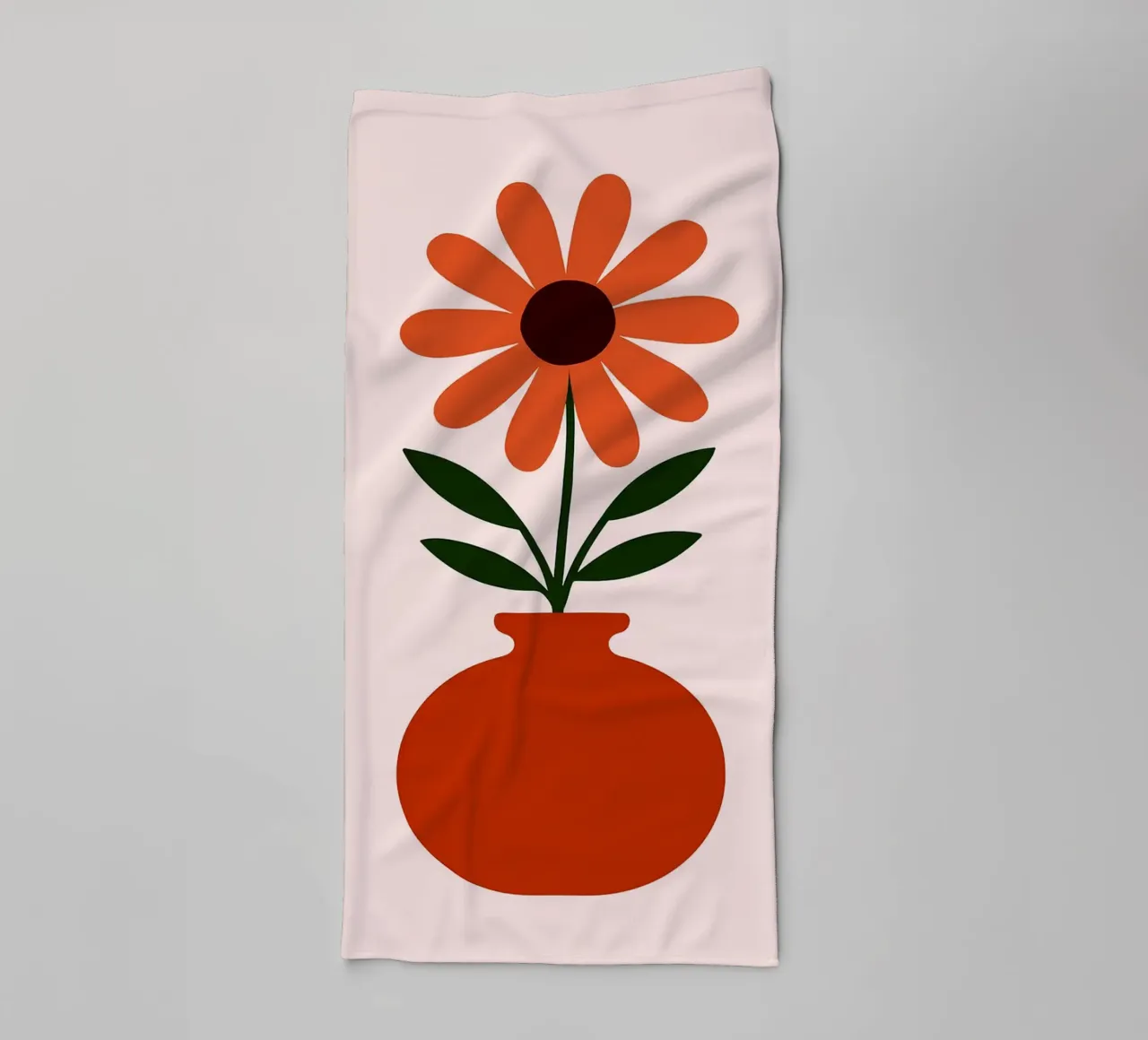 Illustrazione minimalista di un fiore in un vaso asciugamano da bagno da Ethan Smith