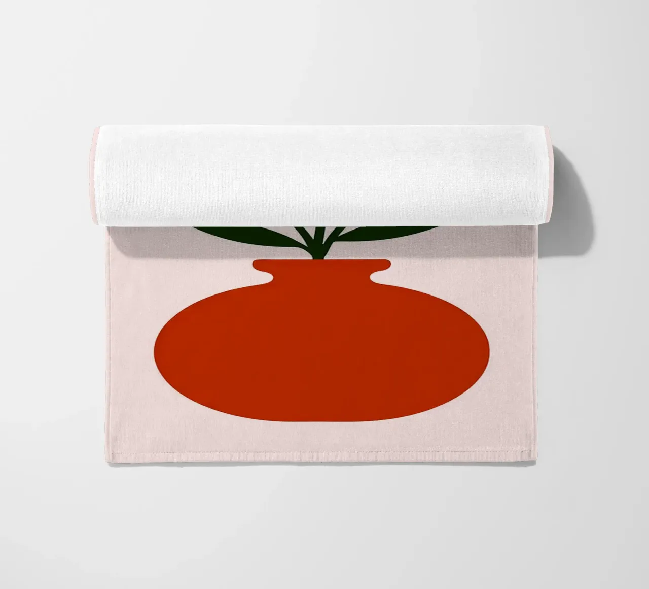 Illustration minimaliste d'une fleur dans un vase serviette de plage de Ethan Smith